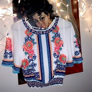 Cropped short sleeve shirt